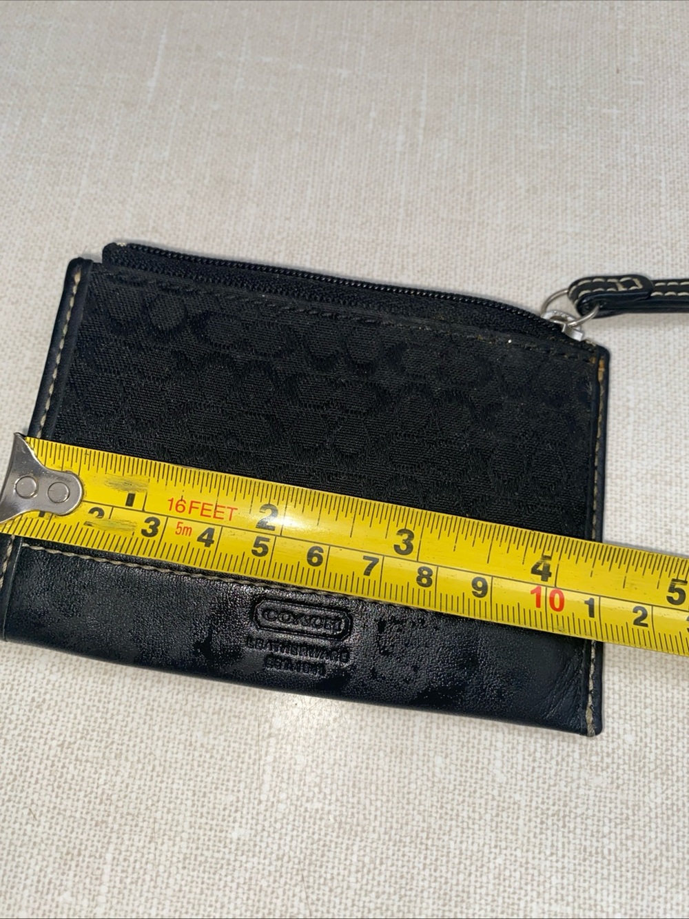 COACH VTG Leatherware  Coin Purse Wallet Black Jacquard Leather Trim - Picture 4 of 15